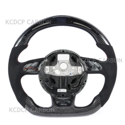 Leather carbon fiber steering wheel for Audi A4 B8.5 S4 RS4 A5 S5 RS5 RS6 Q5 Q7 Q3 A1 A3 A6 S3 S1 S4 RS3 B8 TT MK2 C6 C7 R8 A7