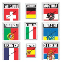 Auto Car Sticker for Trunk Bumper Fender Window Decals Stickers - Europe National Flag Denmark Espana Germany Austria Decal Flag