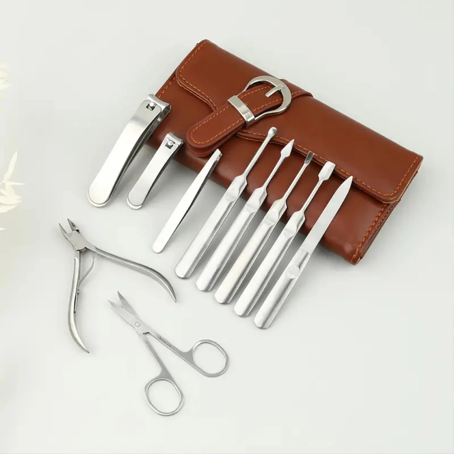 Professional Stainless Steel Manicure Set - 10 In 1 Manicure Kit for Women, Perfect for Travel or Home Use