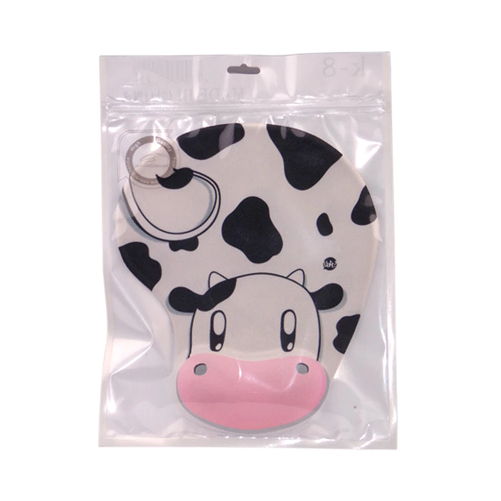 

Cow Pattern Mouse Pad Non-slip Wrist Rest Lovely Design Memory Foam Silicon Pad Skid Resistance Hand Support Gaming Office Use