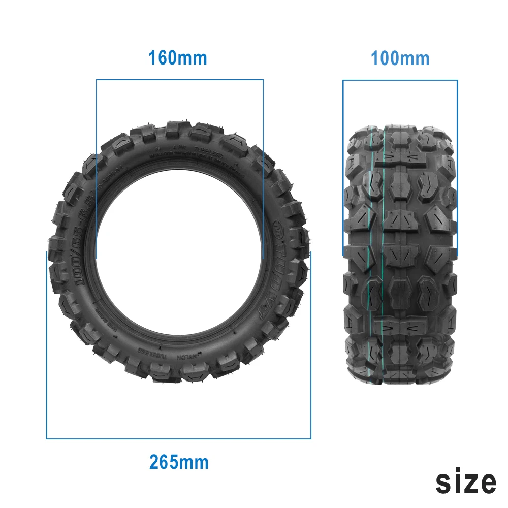 100/65-6.5 Tuovt Tubeless gumowa opona do Dualtron elektryczny skuter poszerza Off-Road 11 Cal próżniowa pneumatyczna opona zastępcza