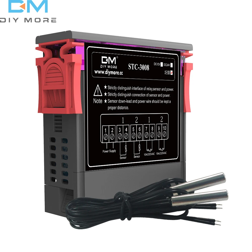 STC-3008 STC-3018 LED Digital Temperature Controller Thermostat Thermoregulator Incubator  DC12V DC24V AC110-220V