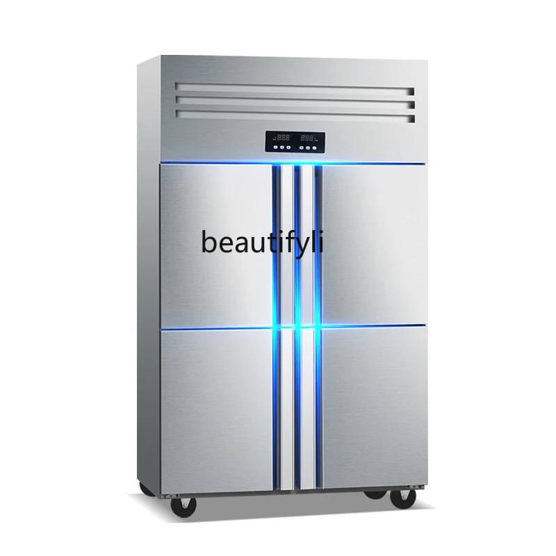 Commercial vertical large-capacity fresh-keeping cabinet refrigerated and frozen double-temperature kitchen hotel freezer