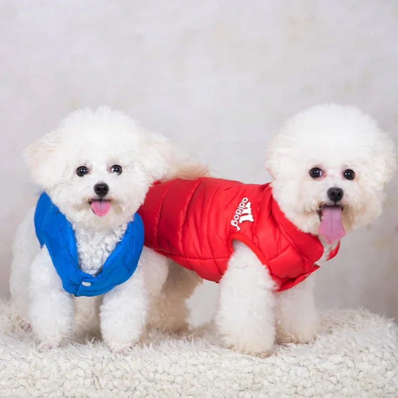 Pet Dog Clothes Double-sided Dressing Costume Winter Cotton Coat Stereo Logo Fleece Warm For Small Medium Dog Clothing French