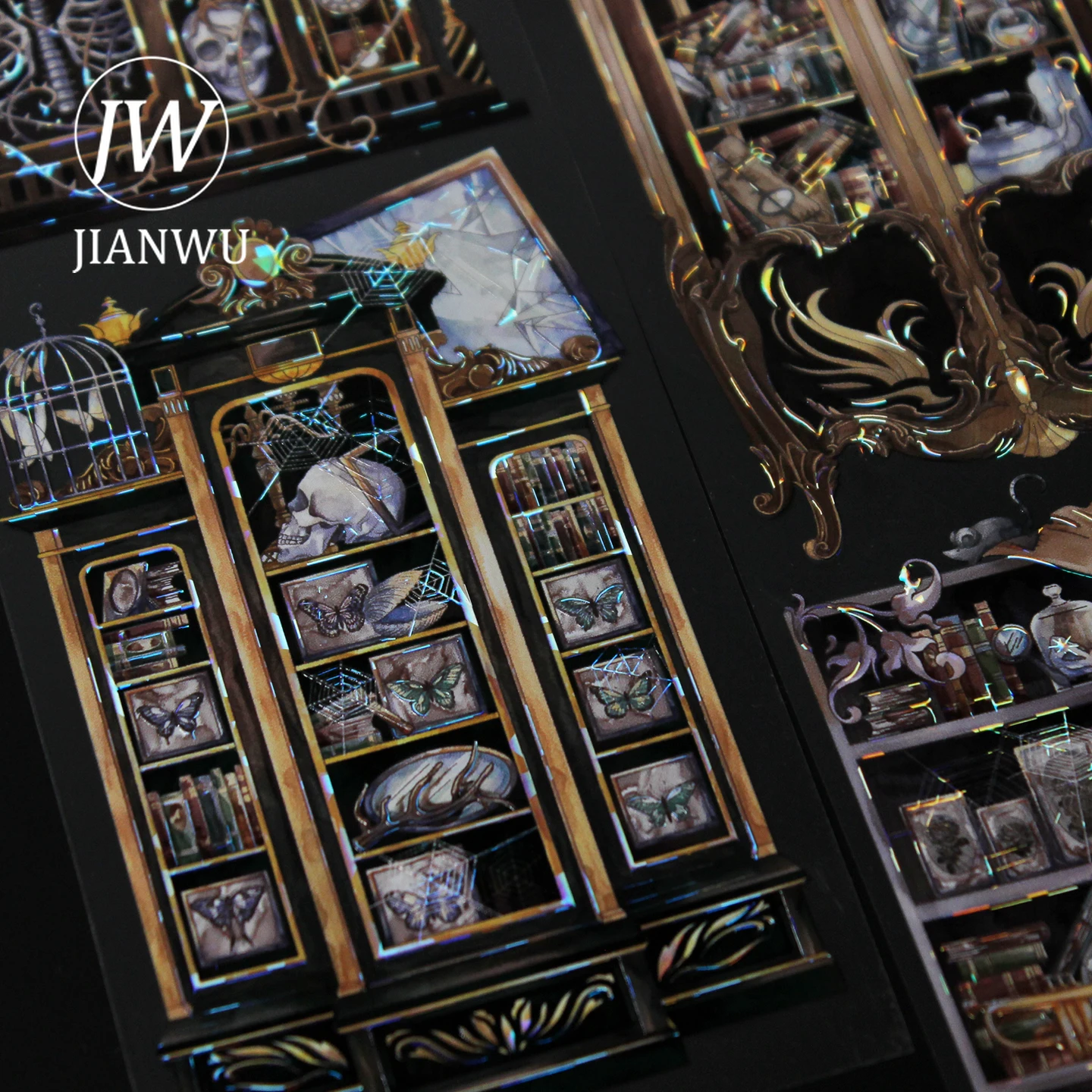 jianwu-70mm-10m-mysterious-firm-series-vintage-display-cabinet-landscape-material-collage-pet-tape-creative-journal-stationery