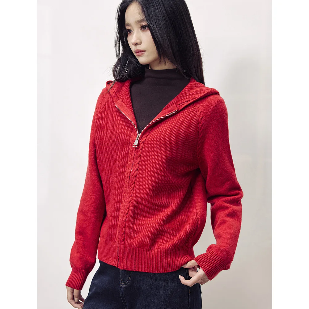 

Shengdu Winter New Christmas New Year Knitted Woolen Sweater Coat Loose Open Cardigan Women's Fashion Casual Outerwear