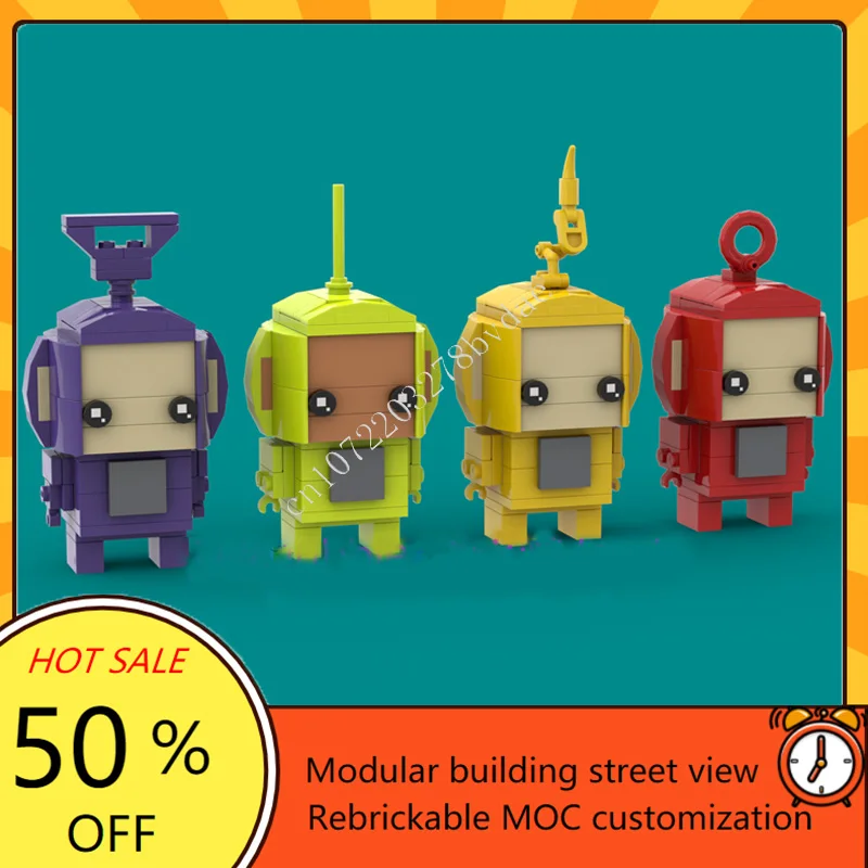 348PCS antenna baby Headz Modular MOC Creative street view Model Custom Puzzles DIY Education Assembly Model Birthday Toys Gifts