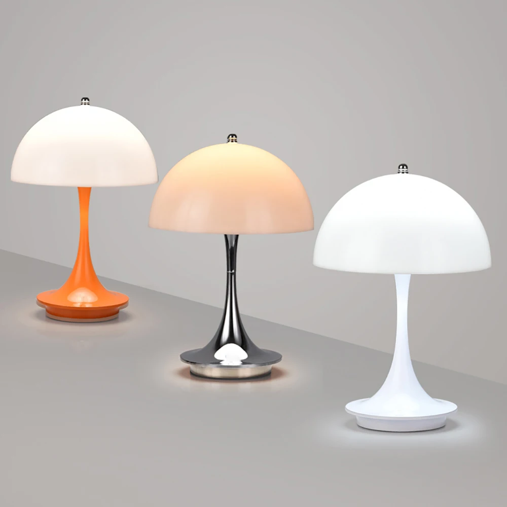 Danish mushroom table lamp Nordic modern high-end atmospheric charging bedroom bedside living room decorative light