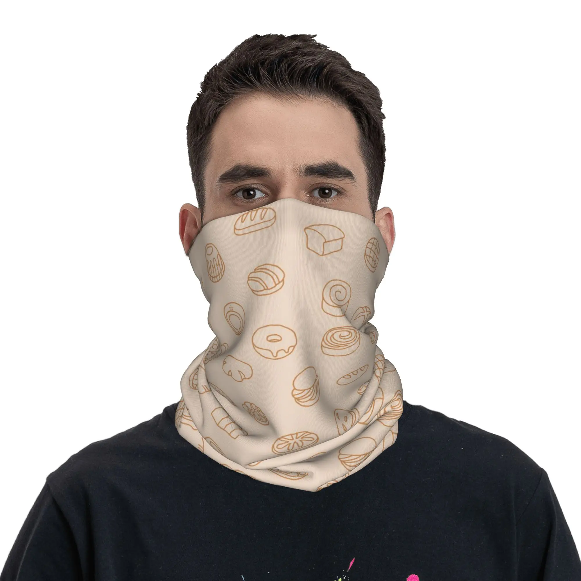 Vibrant And Fresh Bread Design Bandana Neck Gaiter Printed Wrap Mask Scarf Multi-use Balaclava Cycling For Men Women Adult