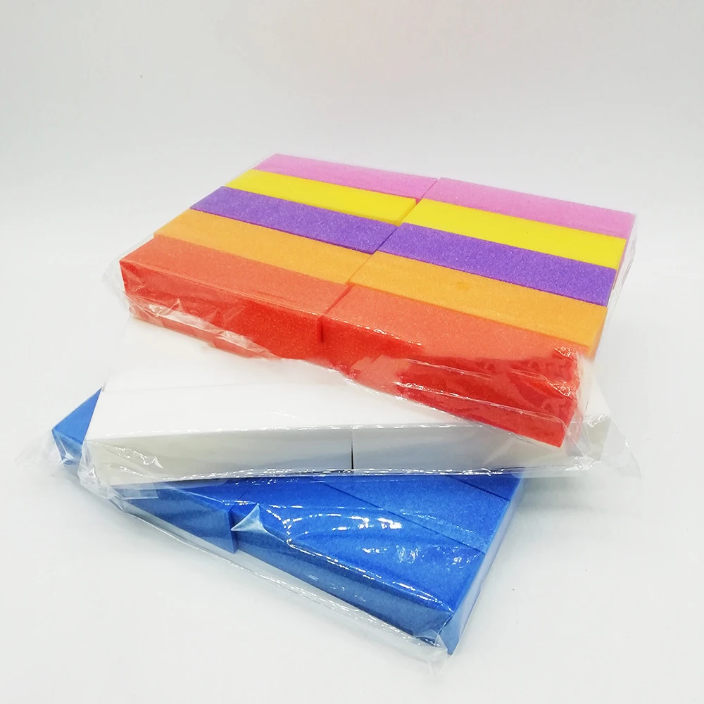 5Pc/Set Nail Buffers Polishing Block Colorful Rectangle Four-sided Polish Sponge Nail File Pedicure Manicure Care Tools