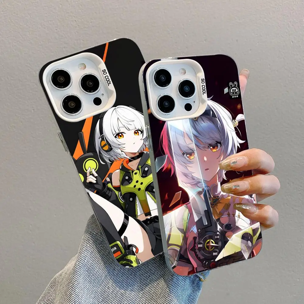 

Чехол для телефона Zenless Zone Zero Anby Demara для iPhone 17, 16, 15, 14, 13, 12, 11 X XR XS 8 7 Air Pro Max Plus, белый полупрозрачный чехол