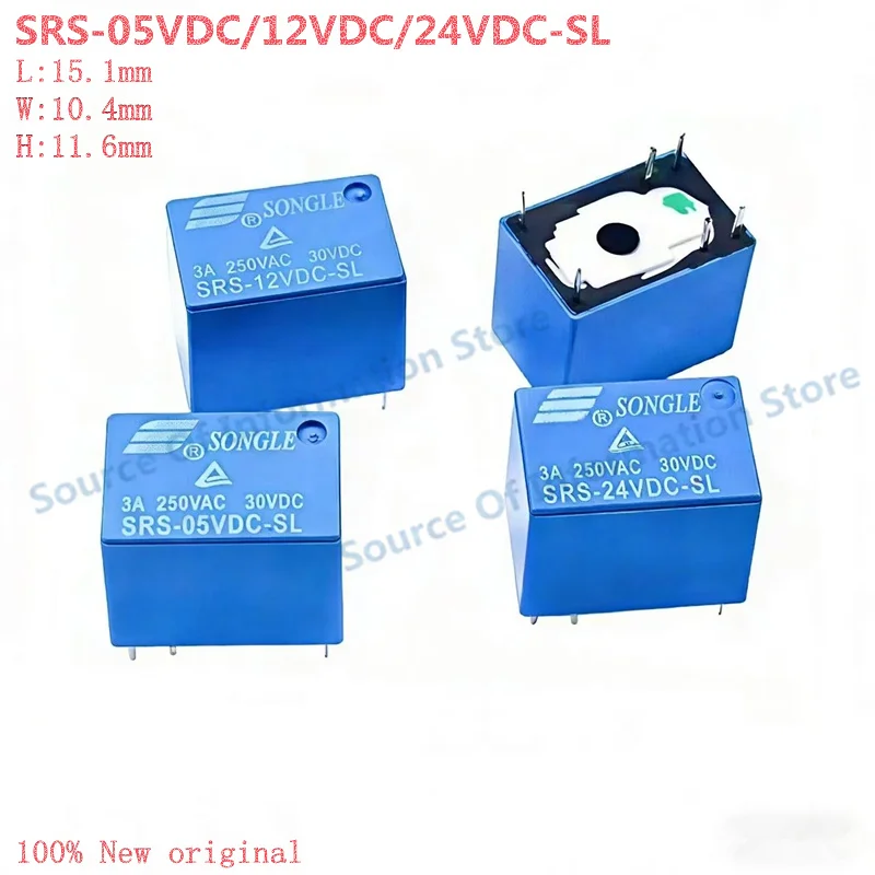 

50Pcs/Lot SRS-05VDC/12VDC/24VDC-SL Power Relay 5V 12V 24V 6Pin 3A 100% New
