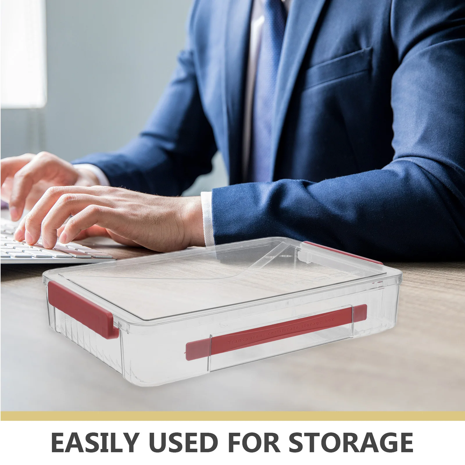 صندوق ملفات شفاف محمول، منظم مستندات شفاف، مقاوم للماء، خفيف الوزن، تصميم مادة الحيوانات الأليفة