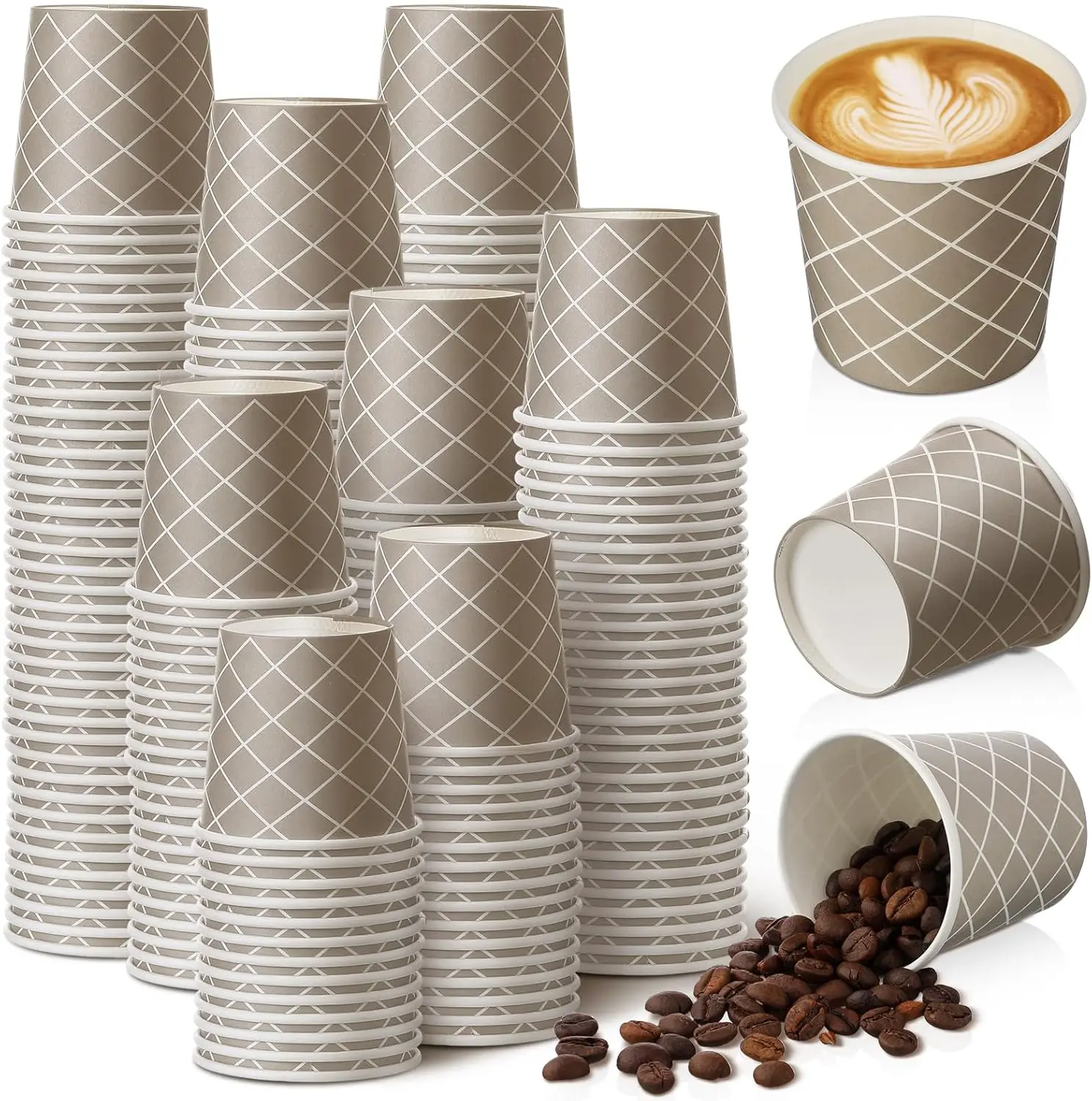 

300 Pcs Count 3 oz Disposable Coffee Cups Disposable Espresso Cups Small Paper Cups 3 oz Cups for Coffee Tea Cocoa Juice