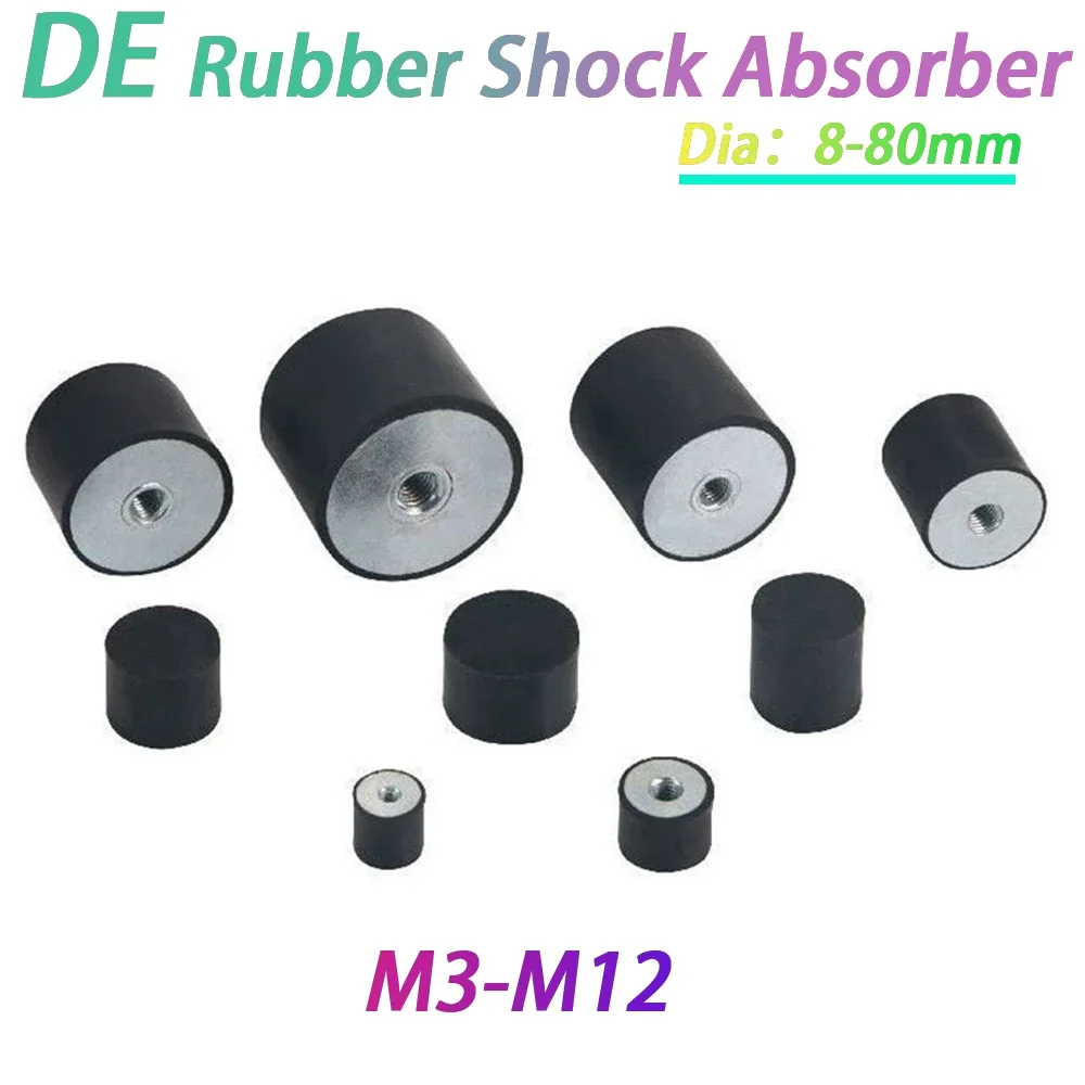 DE Single Ended Inner Thread Rubber Shock Absorbers Anti Vibration Dia10-80mm M4-M12 Rubber-Metal Silentblock 1/2/4Pcs M3 M4-M12