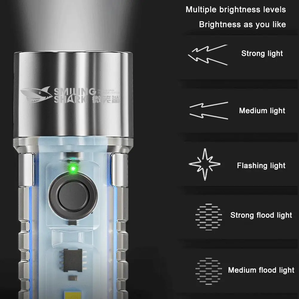 Portable LED SMD Mini Flashlight Rechargeable Handheld Flashlight With Clip EDC Flashlight For Outdoor Camping Hiking Emergency