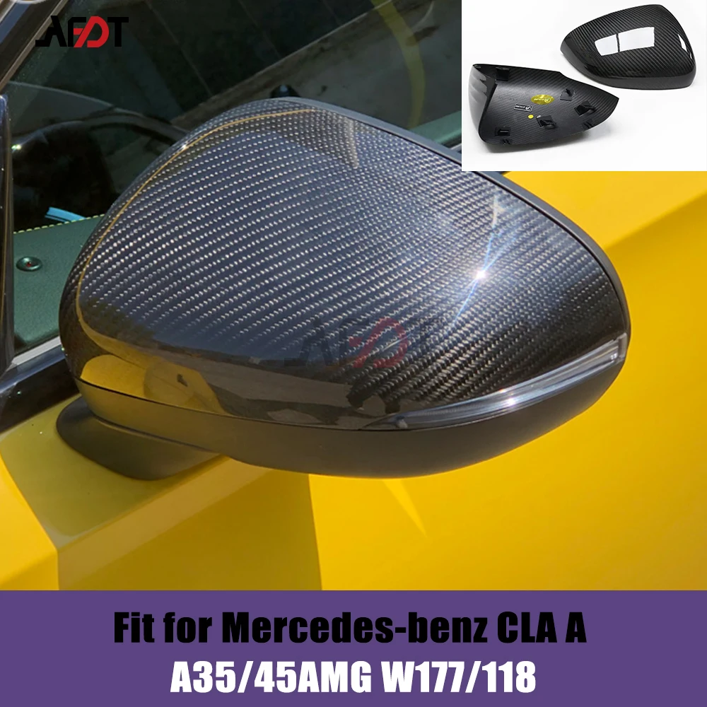 

Replacement Carbon Fiber Car Rear View Mirror Cover Caps Exterior Accessories for Benz CLA A Class A35 A45 AMG W177 W118