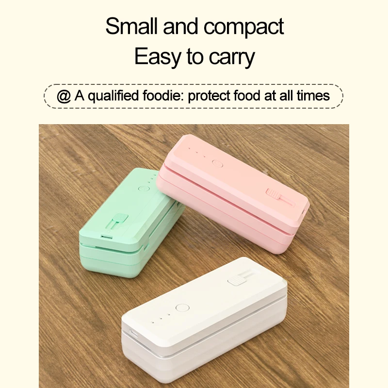 New Portable Heat Sealer Mini Plastic Bags Sealer USB Charging Food Snack Storage Bag Sealer Packing Bag for Packaging Supplies