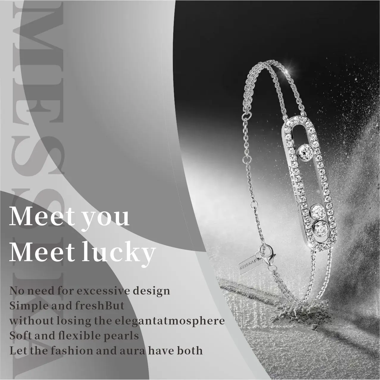 s925 Sterling Silver MESSIK Mobile Diamond Bracelet Jewelry MOVE NOA Collection Sterling Silver Bracelet Wedding Party Christmas