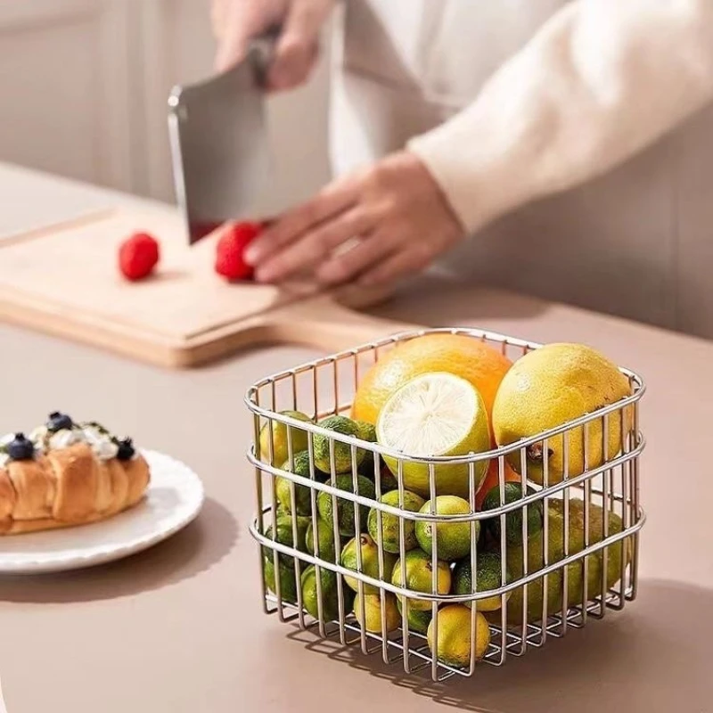 

Multi Purpose 304 Stainless Steel Drain Rack Kitchen Storage Basket Household Fruit Vegetable Storage Basket Home Organization
