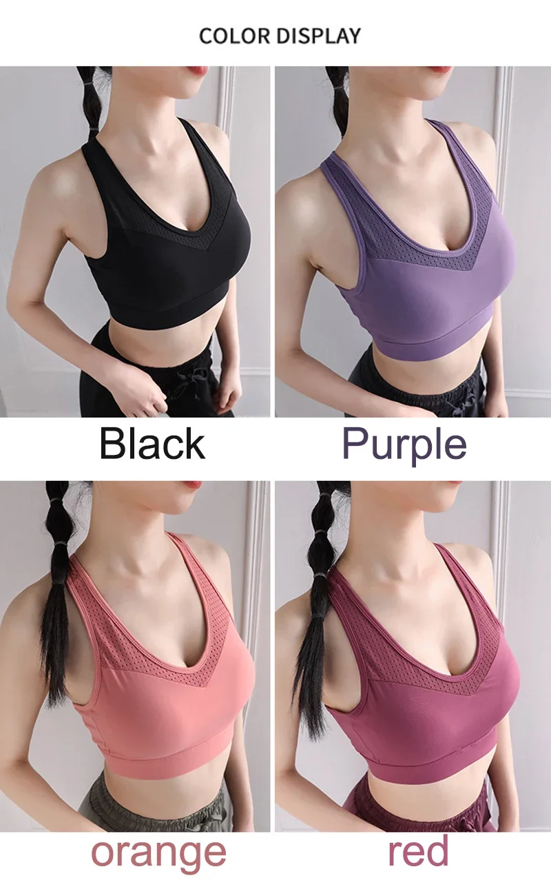 S-5XL sport Top Yoga reggiseno donna Push Up intimo BH Gym Shirt Fitness abbigliamento sportivo traspirante reggiseno sportivo Crop canotta Plus Size