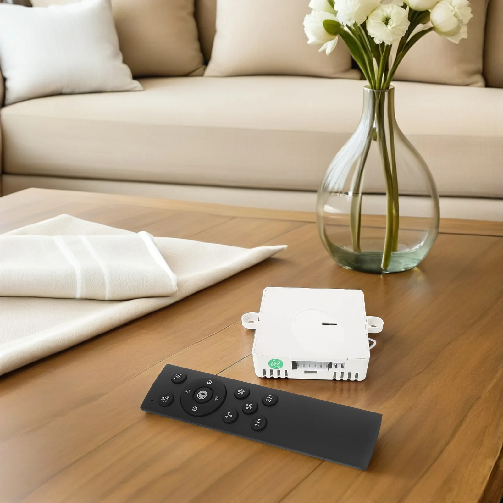 

Ceiling Fan Light Remote Control Kit Universal with Low Profile Receiver - Replacement for Electric Fan Remote Switch in Home