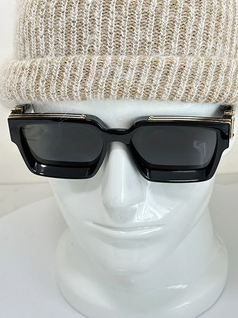 Millionär Quadratische Sonnenbrille Für Männer Retro Sonnenschutz Sonnenbrille Frauen Trendy Und Modische Vintage Mode Gläser Zonnebril – Detail 11