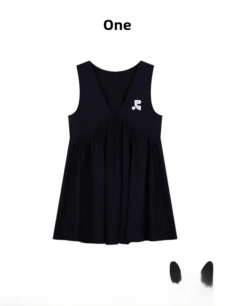 

Bla Strapl oulder Baring Svel Vest for Women Sweet Sle Loose Fit Polyester Material Summer Outerwear Top