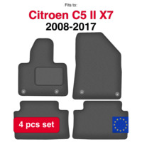 Car velour mats for Citroen C5 II X7 liftback sedan station wagon Tourer | set 4 PCs | Matching
