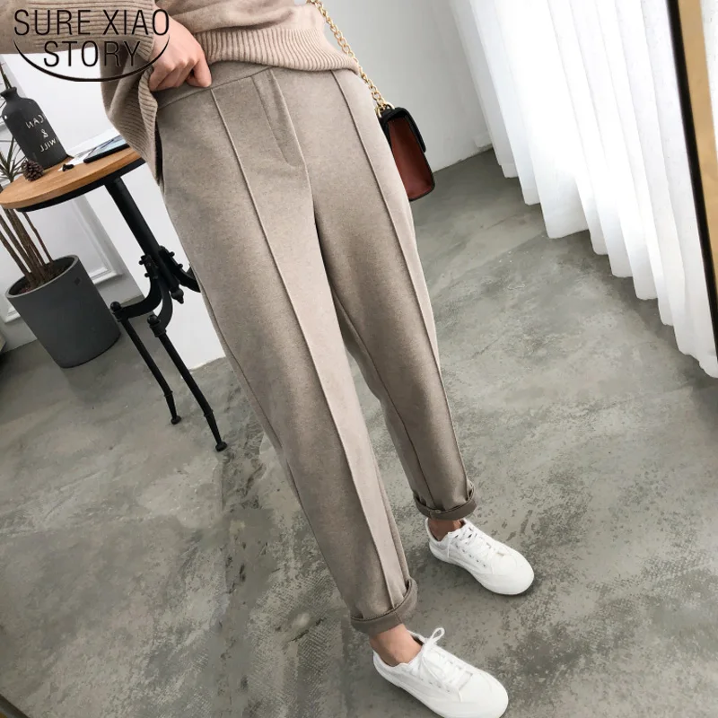 Thicken Women Pencil Pants 2023 autumn Winter Trousers OL Style Female Work Suit Pant Loose Female Trousers Capris 6648