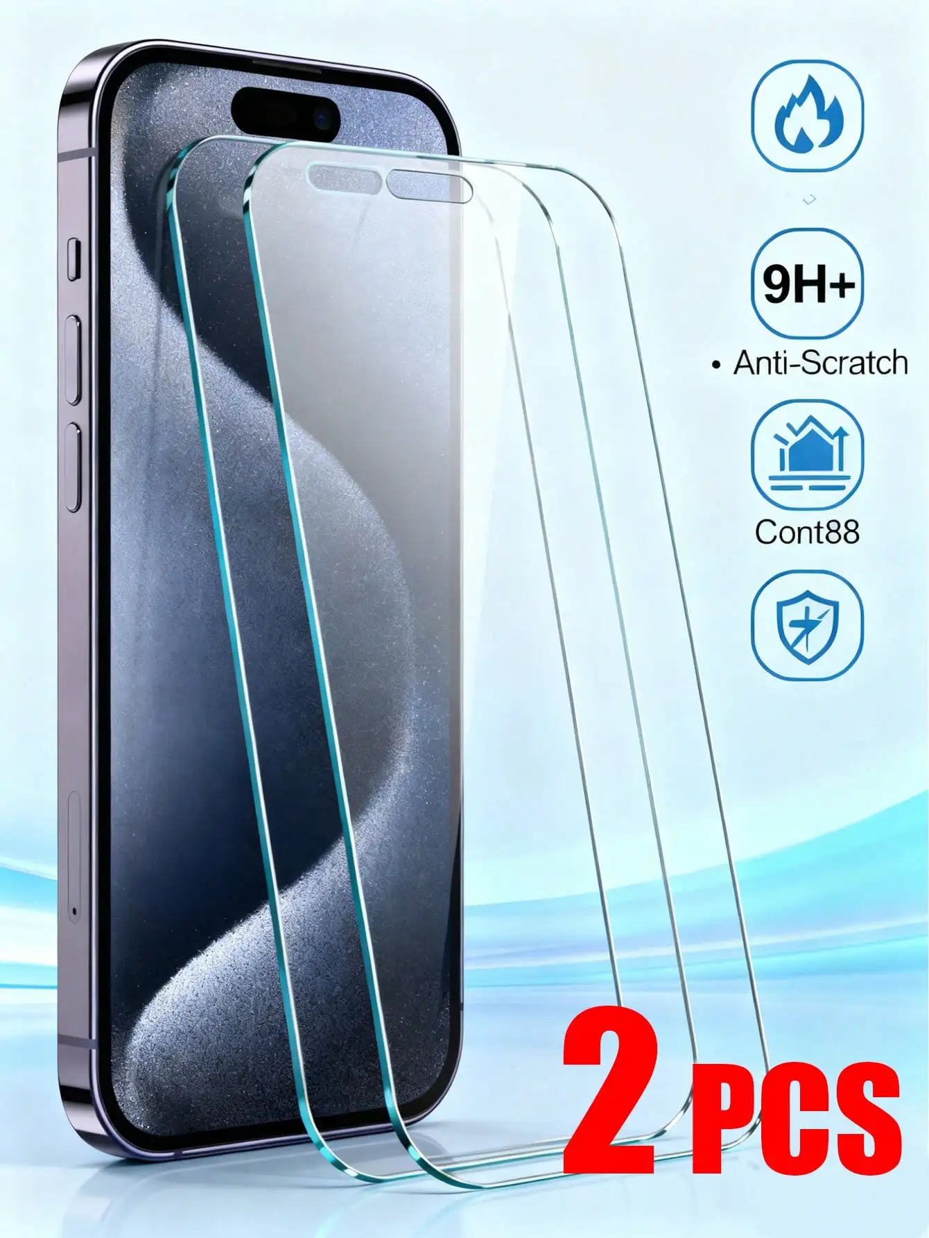 

2 Packs Of Tempered Glass Screen Protectors For 16E/16ProMax/16Pro/15/15ProMax/14/13/12/11/ProMax/XS X/XR, Tempered Glass Screen