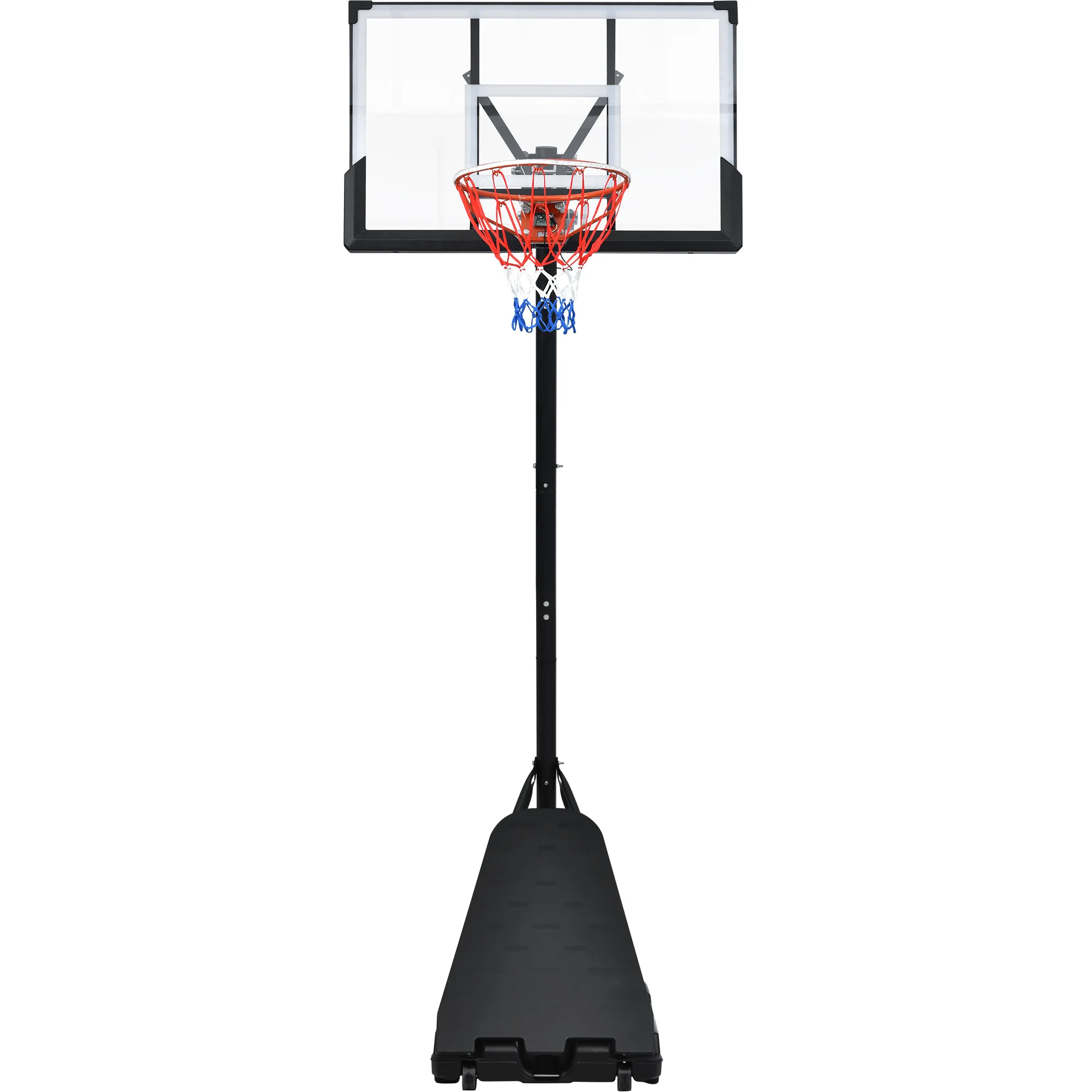 ポータブルバスケットボールフープバスケットボールシステム8-10フィート高さ調整青少年大人用LEDバスケットボールフープライト、カラフルなライト