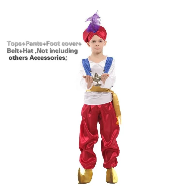 Kids Children Halloween Party Aladdin Prince Cosplay Costumes Arab Clothing Child Boy Carnival Party Prince Cosplay Costumes