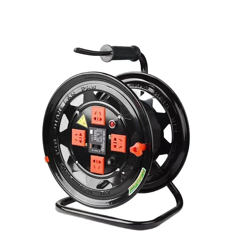 

Передвижная катушка для намотки проводов, устройство для намотки электрических кабелей, пустая катушка с розеткой, портативное устройство для хранения и намотки проводов.