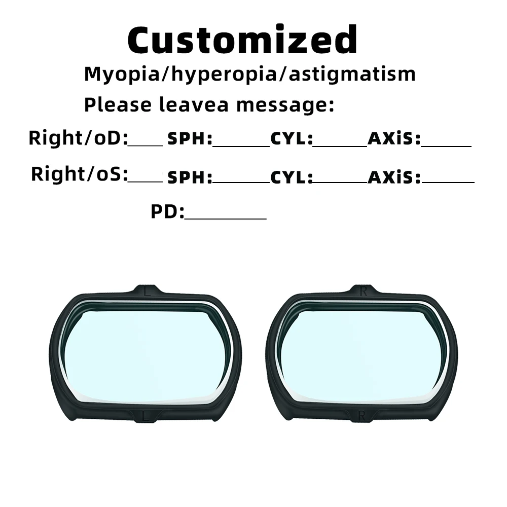 Customized prescription glasses accessories for astigmatism and hyperopia for DJI FPV V2 myopia lenses