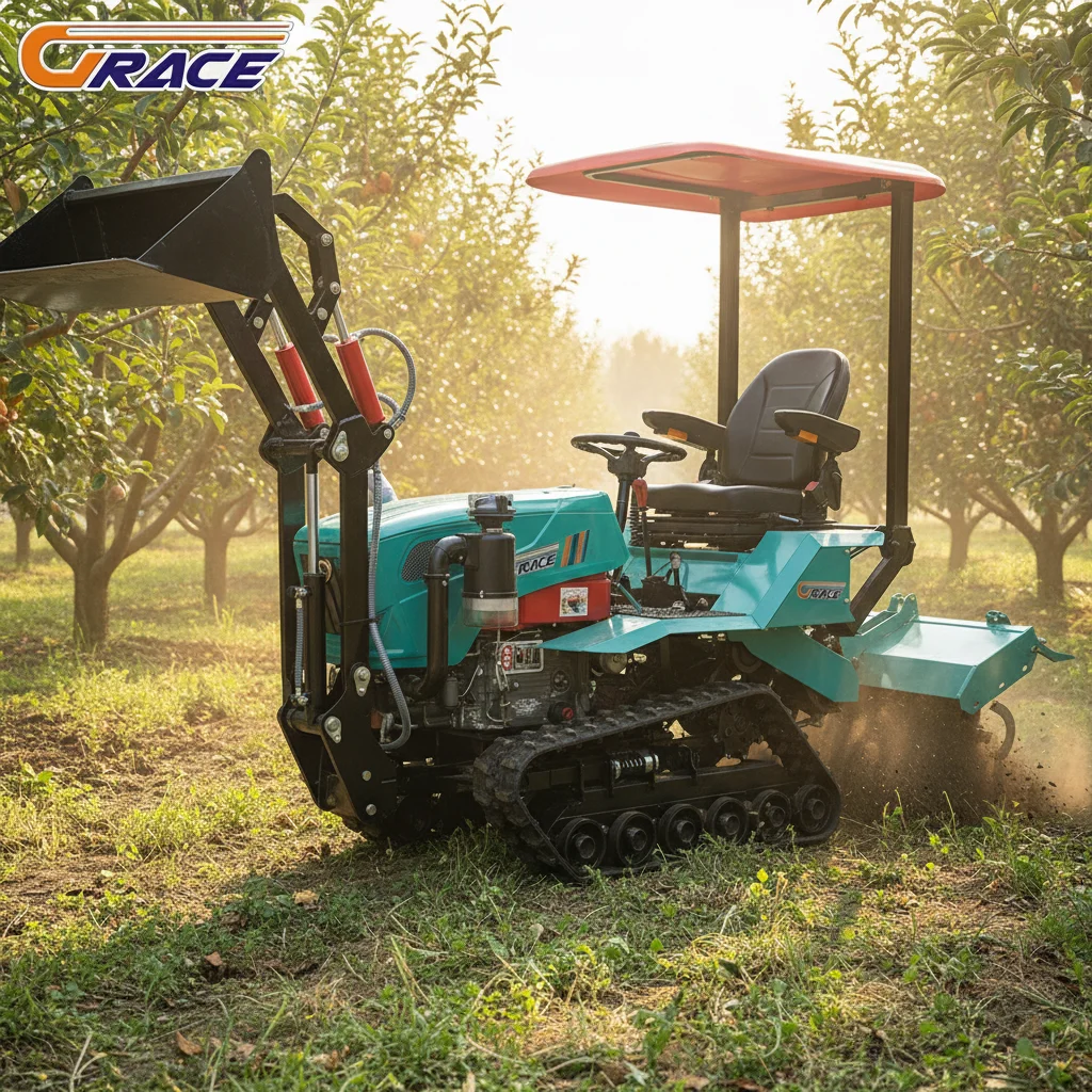 Customize EPA Certified 35HP Crawler Tractor Agricultural Multi Purpose Track Tractor With Loader Plow Digger