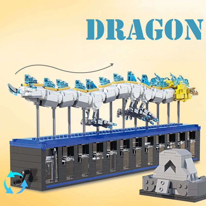 

Строительные блоки, белый дракон, коллекционный орнамент, подарок, традиционная культурная креативная игрушка-головоломка для взрослых и детей