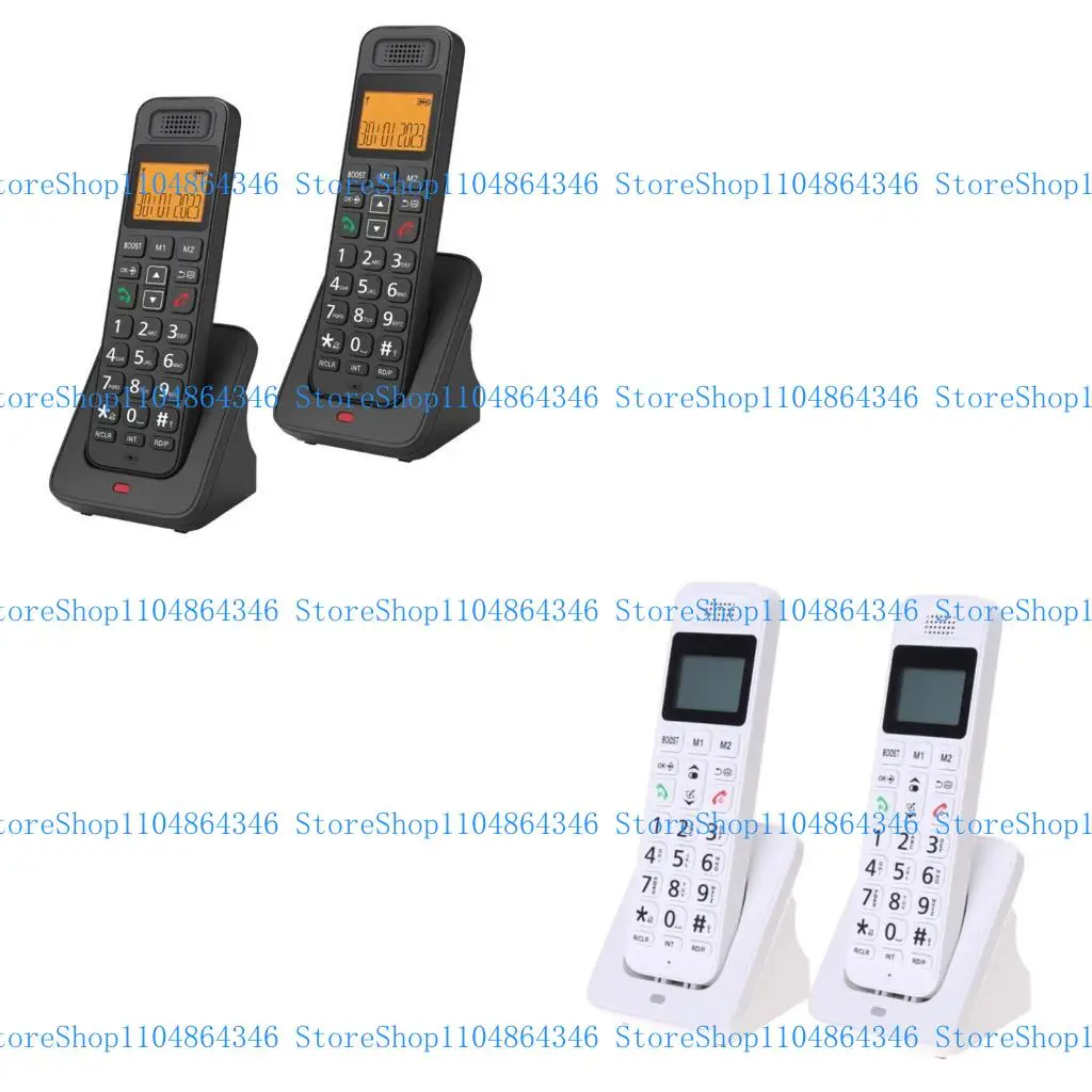 5asd 2Piece Cordless Telephone Set for Remote Workers and Families with Expandable DECT Compatibility D1018D Home Phone