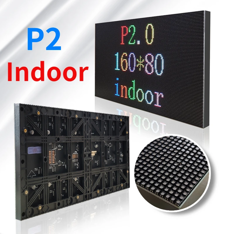 320*160mm Indoor P2 LED Screen Panel Module 160*80 pixels 1/20 Scan 3in1 SMD RGB Full Color P2 LED Display Panel Module