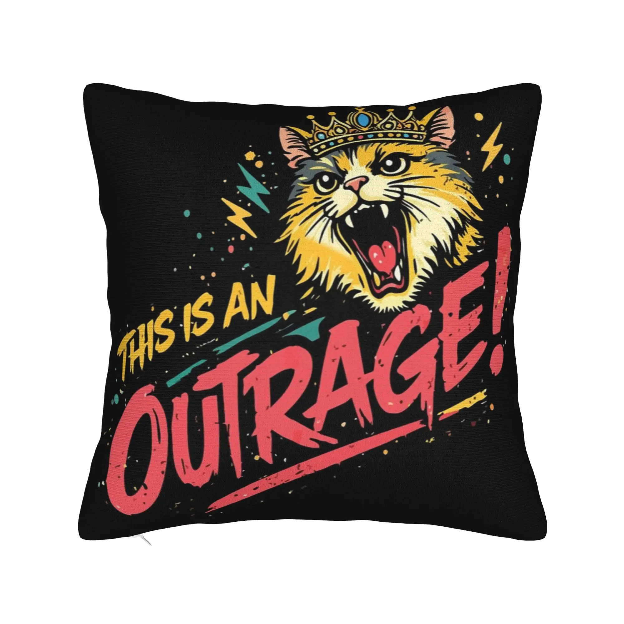 This Is An Outrage Princess Donut Cat  Pillowcase Merch Soft Cushion Cover Gift  Pillow Case Cover Chair Multi Size
