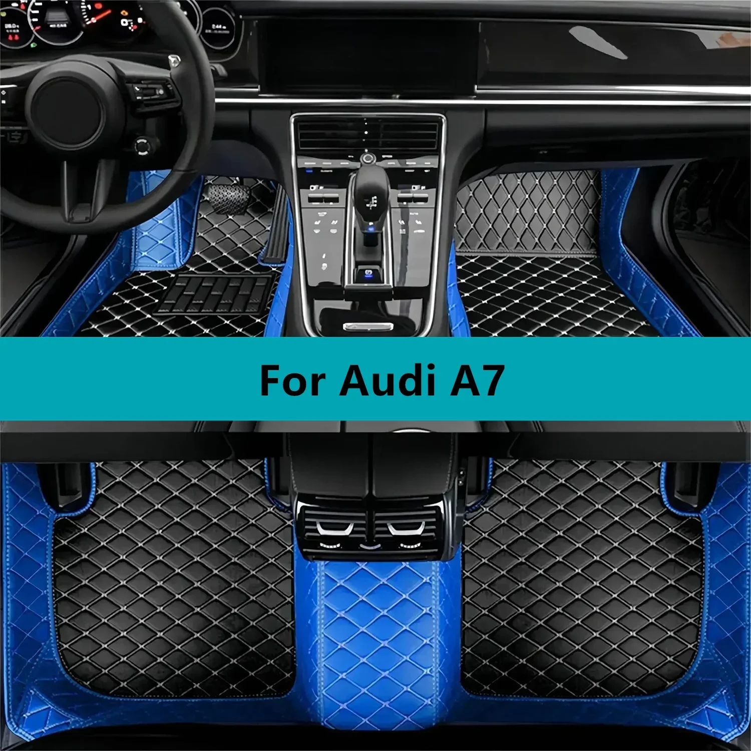 

Full Set Car Floor Mats for Audi A7 2012 2013 2014 2015 2016 2017 2018 Luxury Leather Floor Mats for Cars Mats Carpets