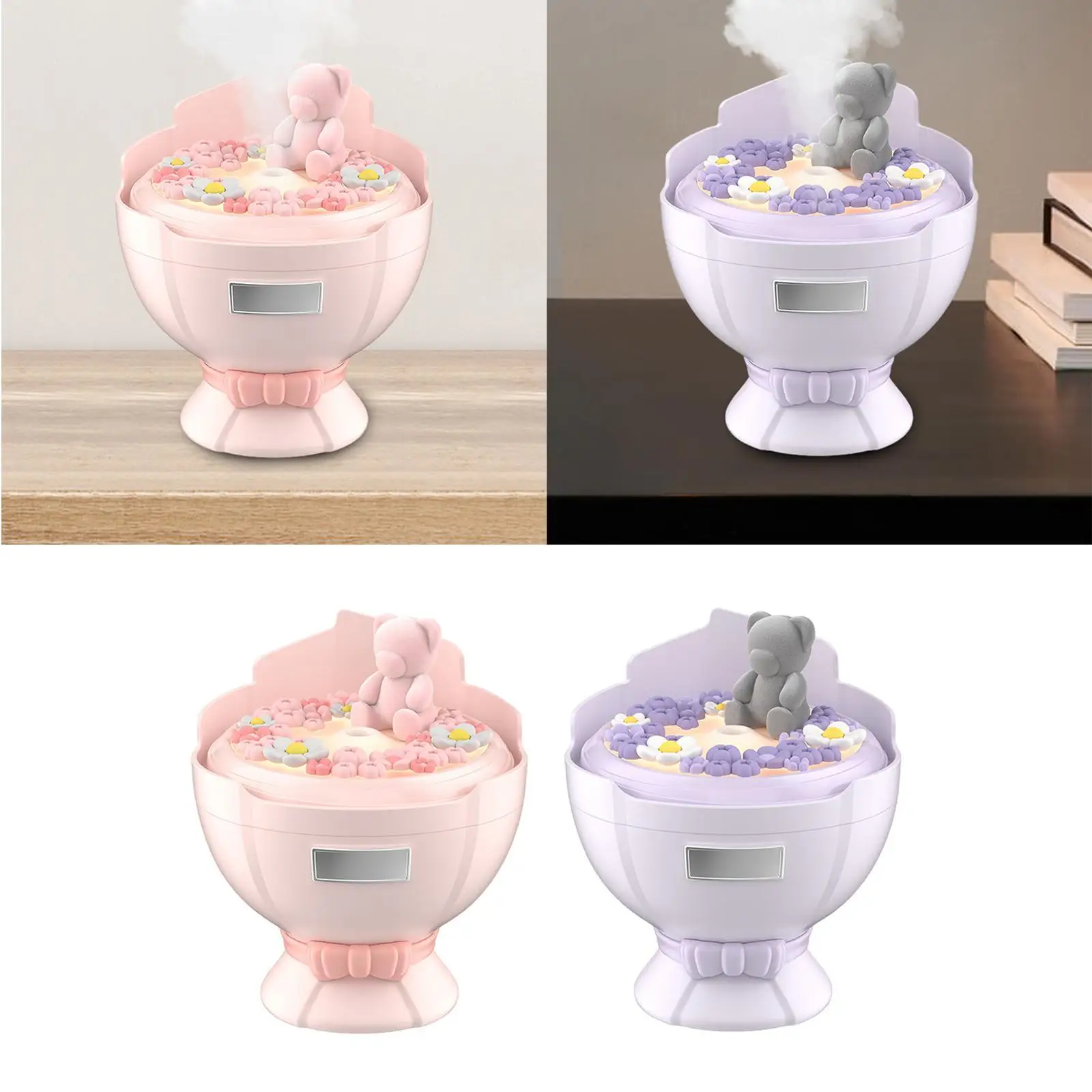 Essential Oil Diffuser Ambient Light Settings Bouquet Shaped Humidifier Desk Humidifier for Gift Office Hotel Bedroom Farmhouse