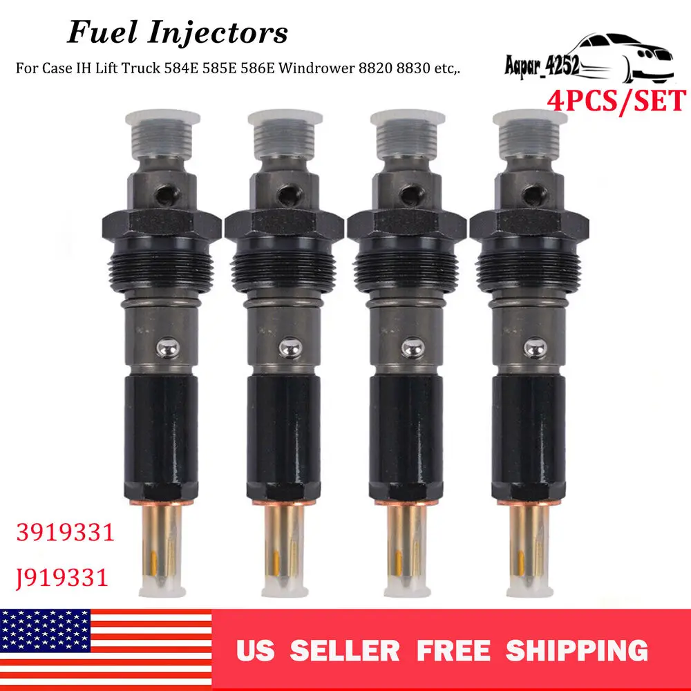 

4PCS Fuel Injectors 3919331 For Case-IH Skid Steer 1840 1845C Backhoe 580 Super