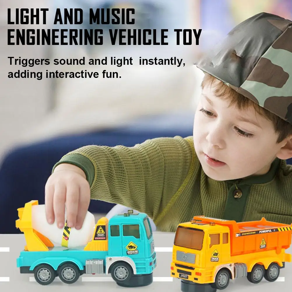 Grande passeio elétrico infantil em caminhão, veículo de construção com luzes LED 4D e música, carro de brinquedo autônomo, carro de engenharia