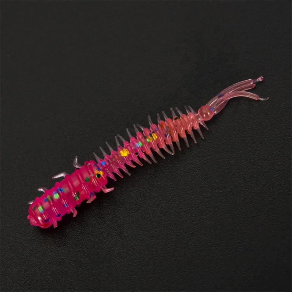 MUKUN 100PCS Mini Ajing Soft Fishing Lure 0.45g/45mm artificiale Swimbait Jig Wobbler Bass Bait attrezzatura da pesca Soft Bait