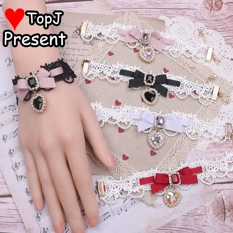 Damen Lolita Punk Harajuku Gothic Mädchen Subkultur Original Flügel Aquarell Leder Boden Knospe Kette Armband Zubehör