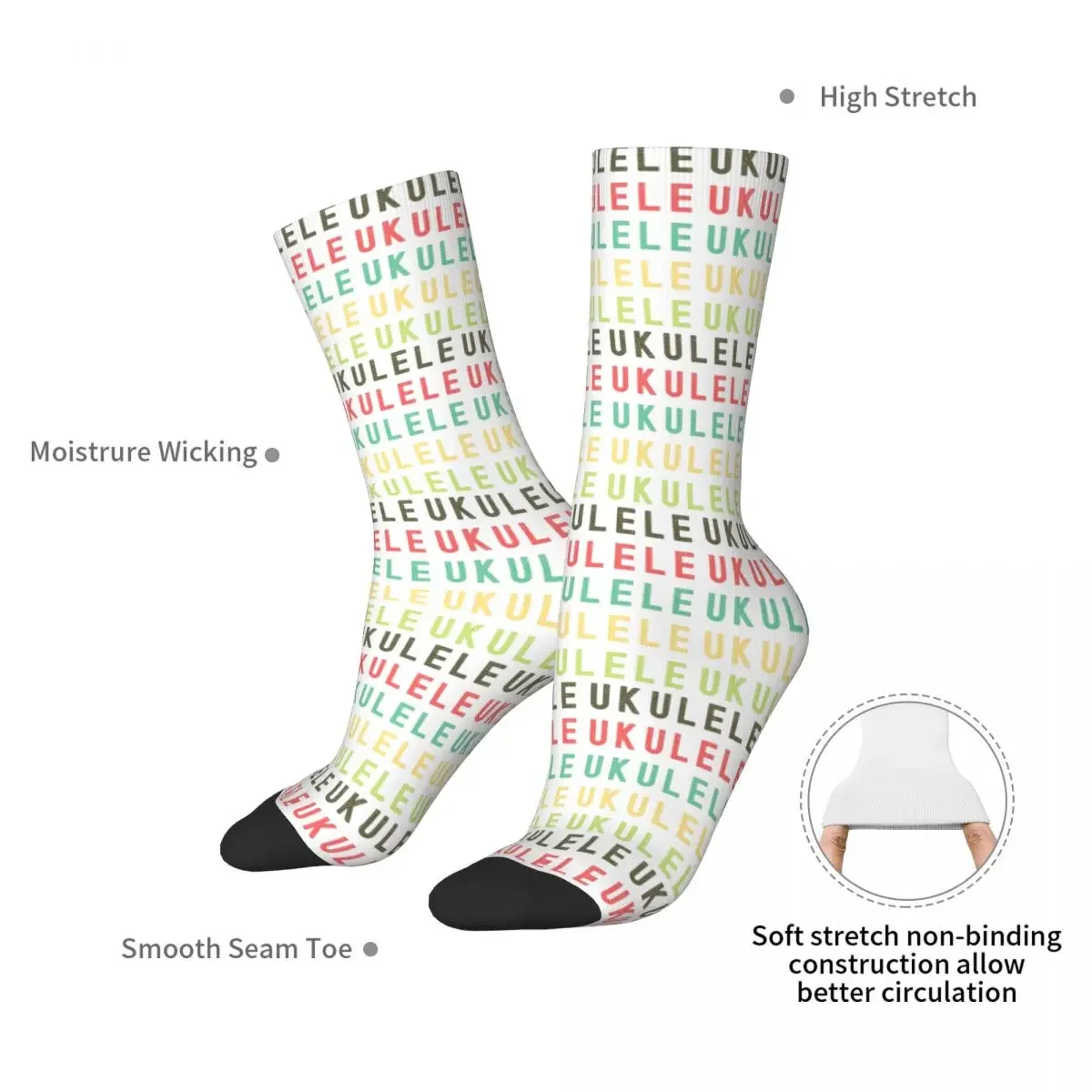 Ukulele Retro Pastelle Uke Socken Harajuku Schweiß absorbierende Strümpfe die ganze Saison über Socken für das Geburtstags geschenk der Frau