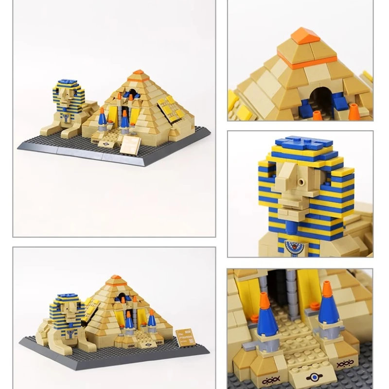 SEMBO Egyptian Giza Pyramid Building Blocks Creative Trendy Assembling Landmark Ancient Building Ornaments Educational Toys
