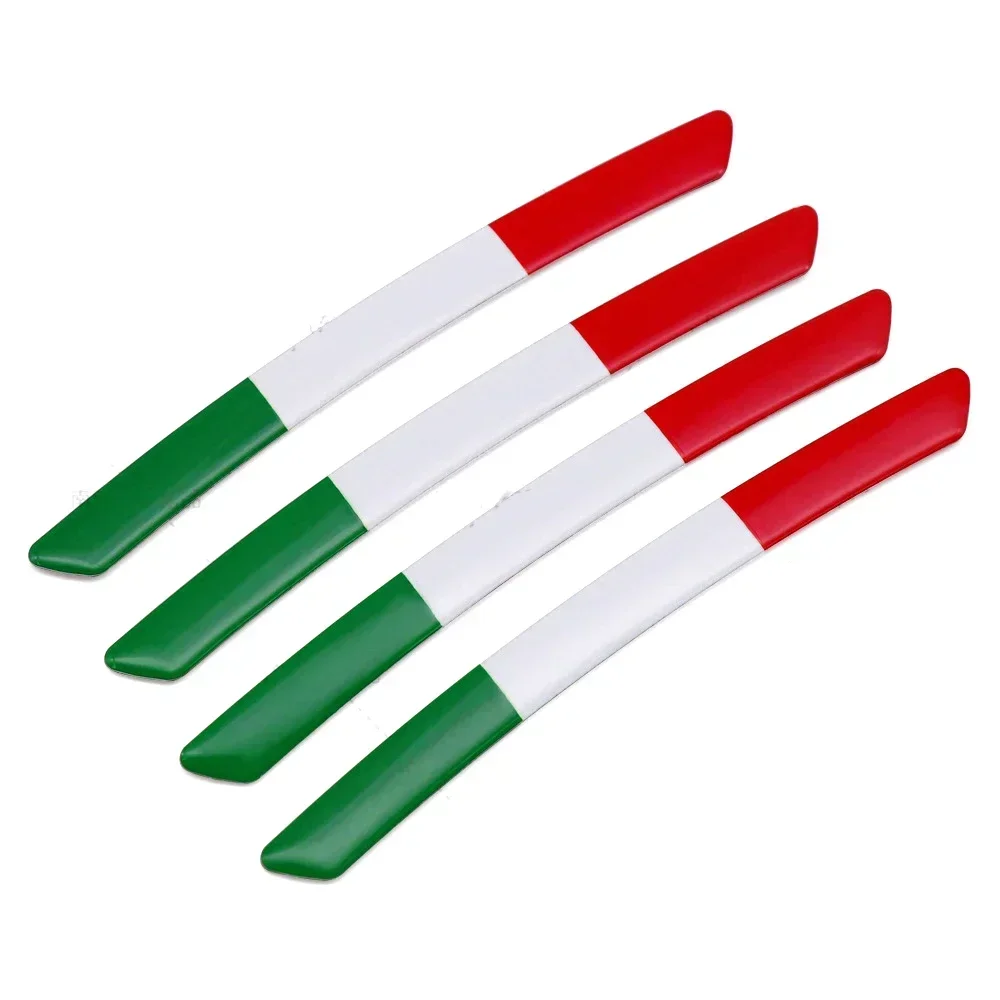 4pcs France Italy Germany British National Flag Metal Car Rims Wheel Eyebrow Stickers Decal Emblem Badge