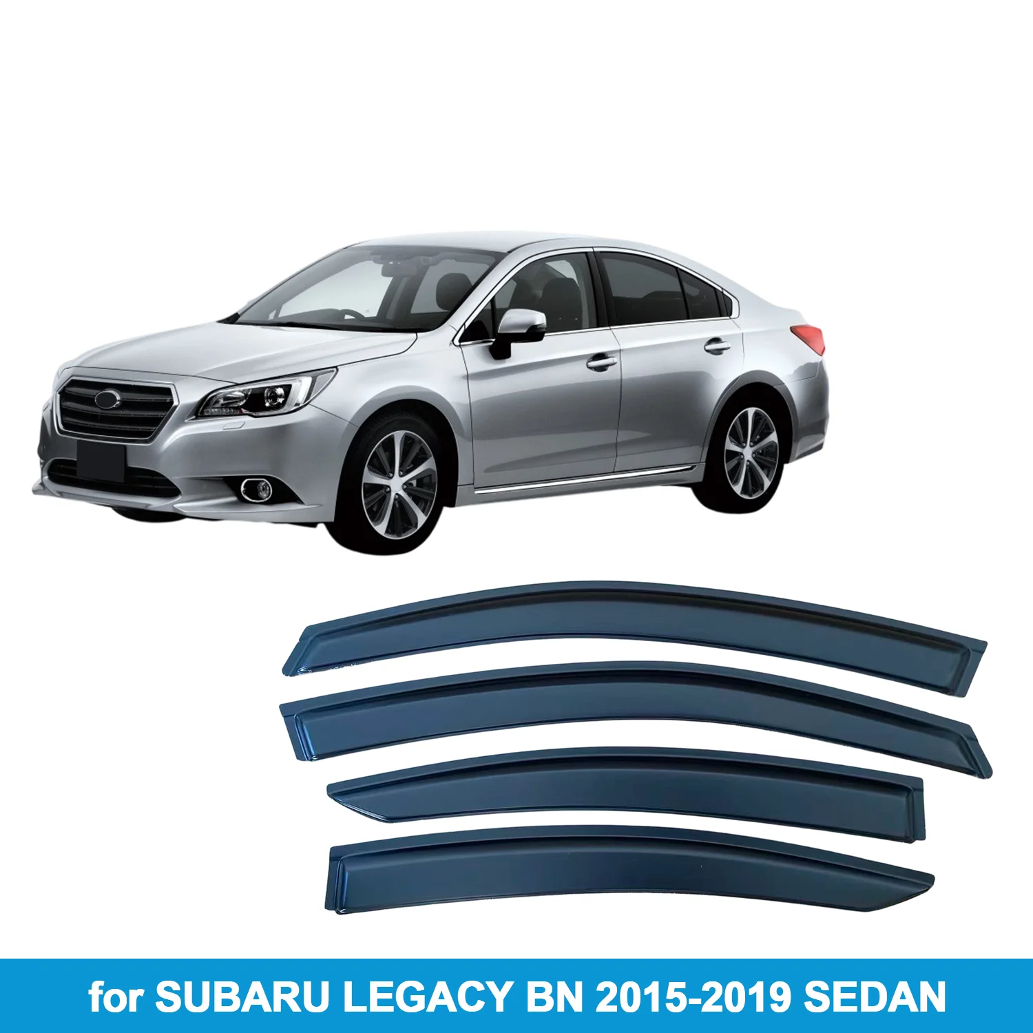 

Window Visor for SUBARU LEGACY BN 2015-2019 SEDAN Rain Guard Side Vent Deflector Weathershield Outside-Mount Tape On